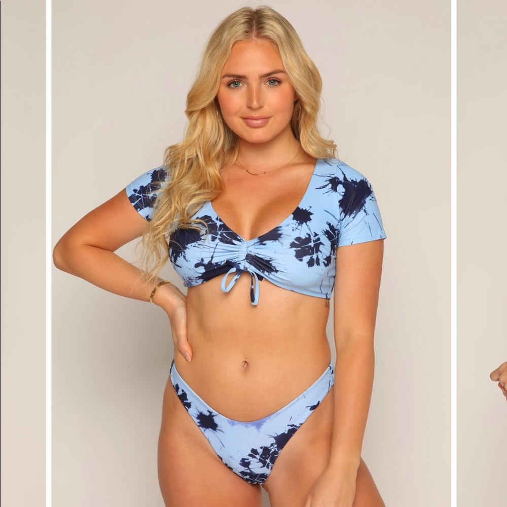 SUNNY BUNNY SWIM LA Joe Blue Top&Bottom SIZE:SMALL
